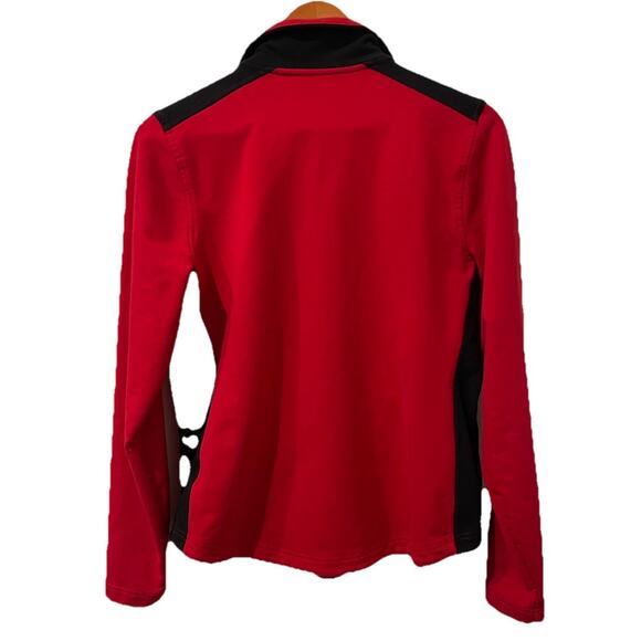 Lauren Ralph Lauren Jacket Women Large Red Black Full Zip Track Pockets - Picture 10 of 10